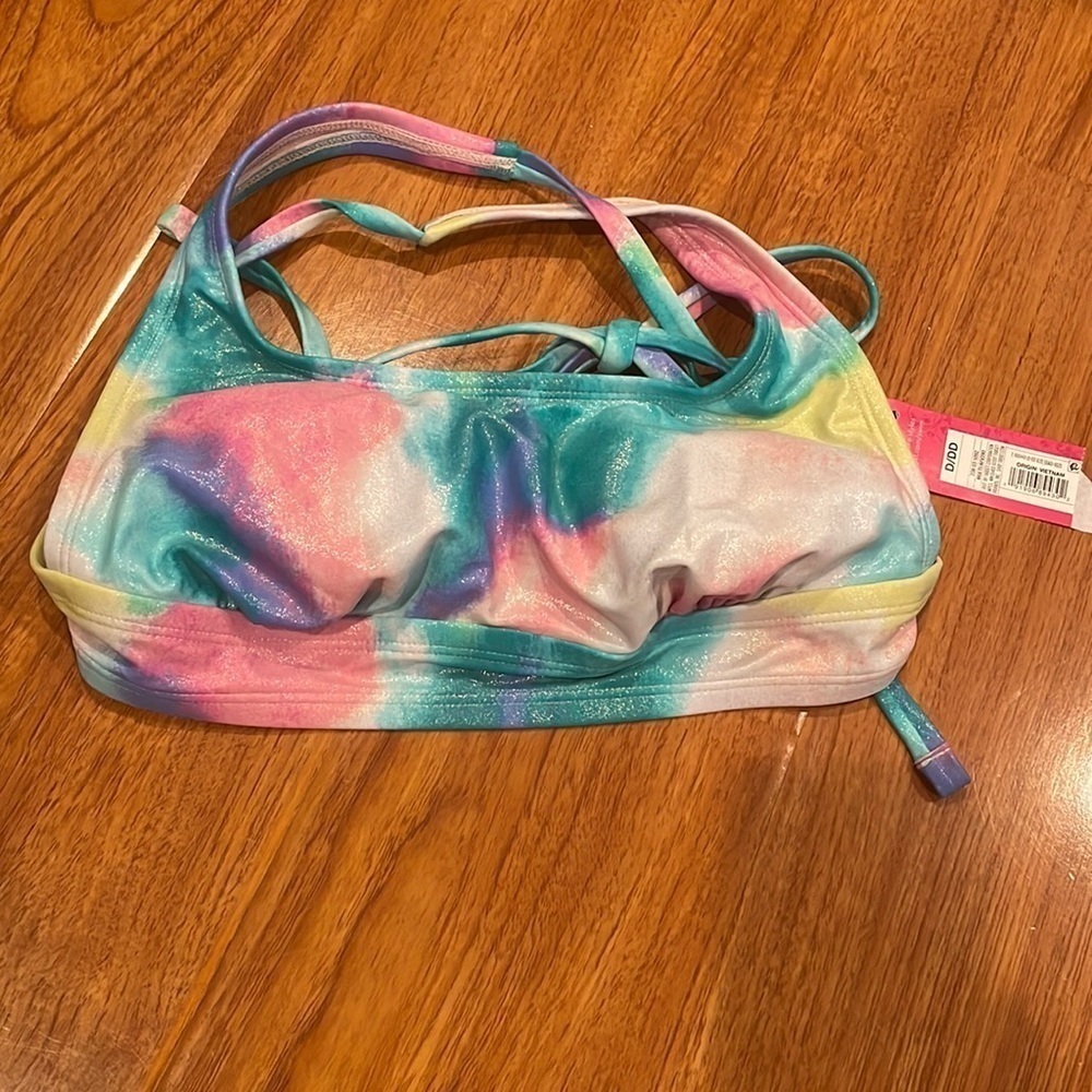 Tie Dye Bikini Top D/DD Adjustable Women’s Swim Top NWT - Picture 3 of 7